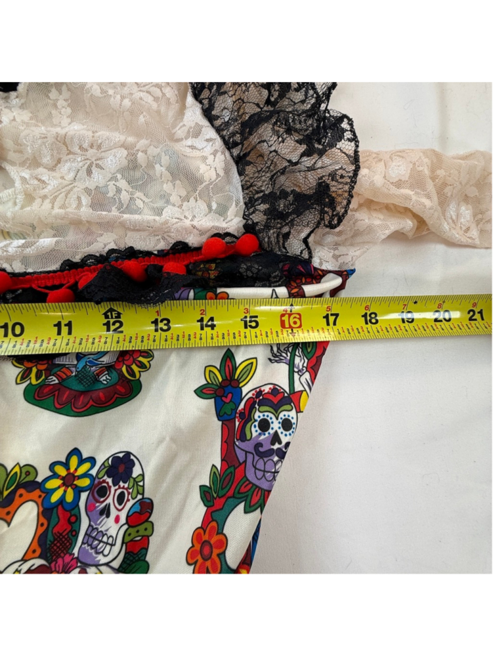 Spirit Day of the Dead Sugar Skull Lace Costume Dress Womens XL Halloween Gothic - Picture 7 of 14